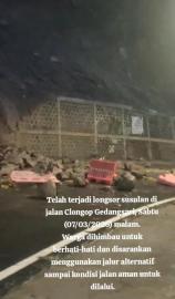 LONGSOR SUSULAN KEMBALI TERJADI DI JALAN CLONGOP GEDANGSARI, WARGA DIHIMBAU BERHATI-HATI 